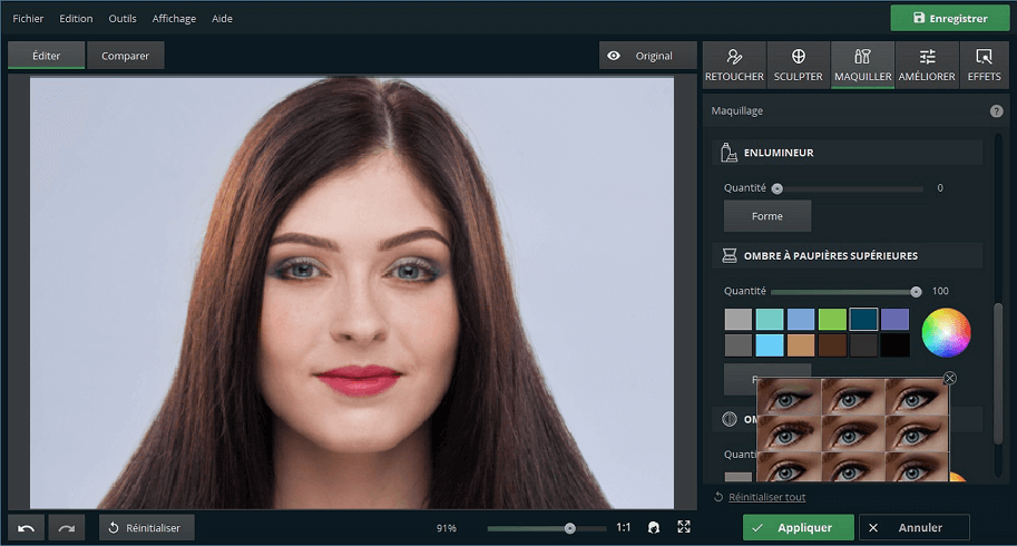 PhotoDiva: logiciel de retouche photo de visage avec maquillage