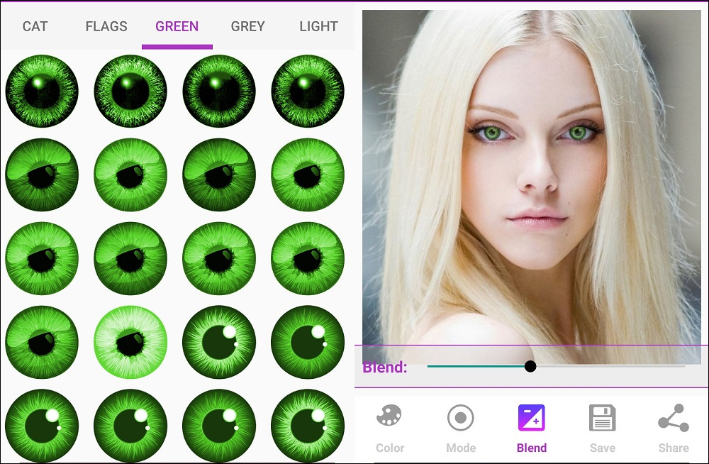 Программа для изменения цвета глаз на фото на андроид