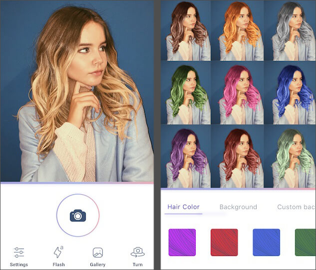 Приложение сменить цвет волос на фото